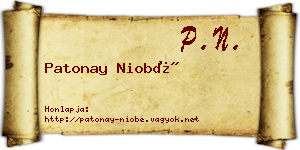 Patonay Niobé névjegykártya